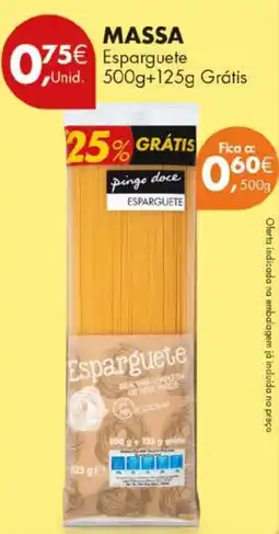 Pingo Doce Massa esparguete promoção