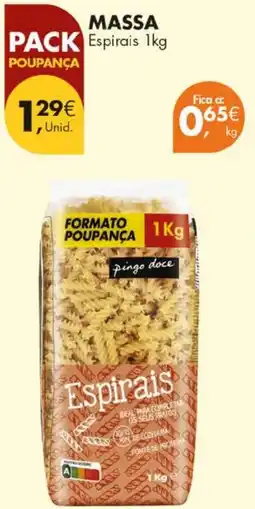 Pingo Doce Massa espirais promoção