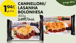 Pingo Doce Cannelloni/ lasanha bolonhesa promoção