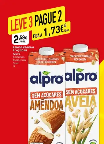 Intermarché Bebida vegetal s/ açúcar Alpro promoção
