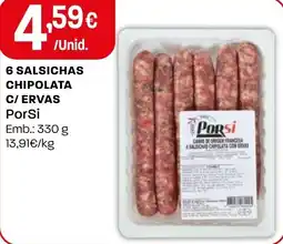 Intermarché 6 salsichas chipolata c/ ervas PorSi promoção
