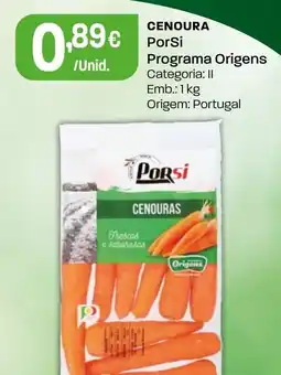 Intermarché Cenoura PorSi Programa Origens promoção