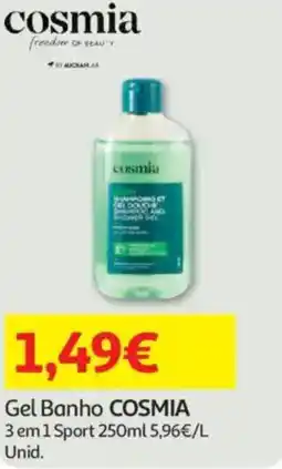 Auchan Gel Banho COSMIA 3 em 1 Sport promoção
