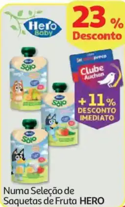 Auchan Numa Seleção de Saquetas de Fruta HERO promoção