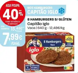 Intermarché 8 hamburgers s/glúten Capitão Iglo promoção
