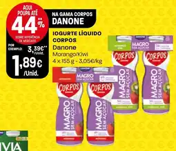 Intermarché Iogurte líquido corpos Danone promoção
