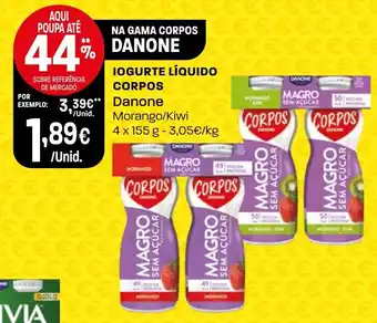 Intermarché Iogurte líquido corpos Danone promoção