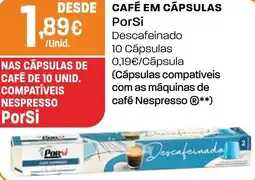 Intermarché Café em cápsulas PorSi promoção
