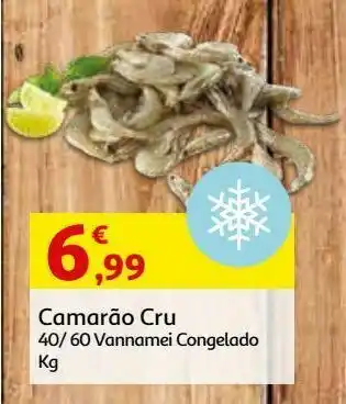 Auchan Camarão cru congelado 40/60:vannamei kg de peso liquido promoção