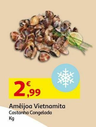 Ameijoa vietnamita castanha:congelada kg de peso liquido