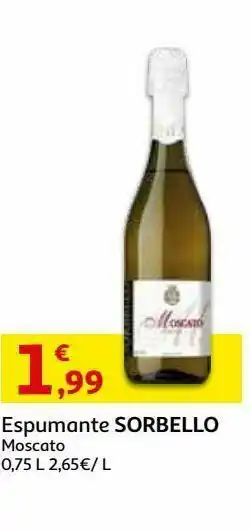 Auchan Espumante sorbello:moscato 0.75 l promoção