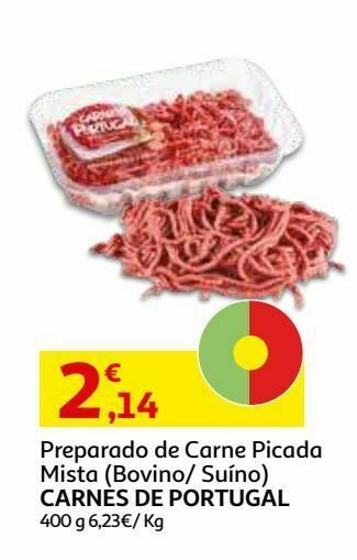 Auchan Preparado carne picada bov/sui.carnes portugal 400 g promoção