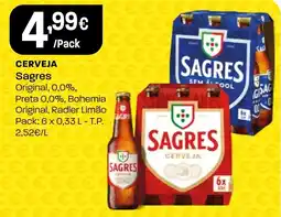 Intermarché Cerveja Sagres Original, 0,0%, promoção
