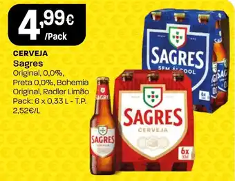 Intermarché Cerveja Sagres Original, 0,0%, promoção