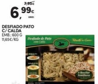 Continente Desfiado Pato C/Calda 600g promoção