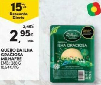 Continente Queijo da Ilha Graciosa Milhafre 280g promoção