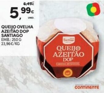 Continente Queijo Ovelha Azeitão DOP Santiago 250g promoção