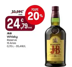 Intermarché J&B Whisky Reserve 15 Anos promoção