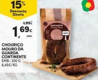 Continente Chouriço Mouro da Guarda Continente 200g promoção