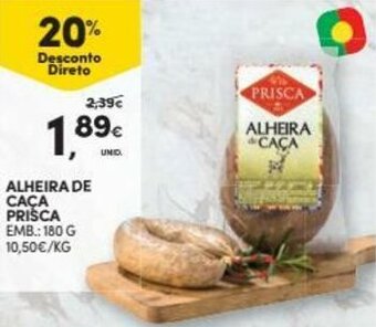 Continente Alheira de Caça Prisca 180g promoção