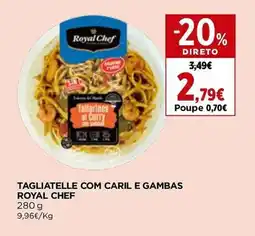 El Corte Inglés Tagliatelle com caril e gambas royal chef promoção