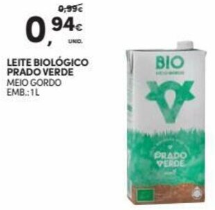 Continente Leite Biológico Prado Verde 1L promoção