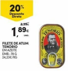 Continente Filete de Atum Tenório 78g promoção