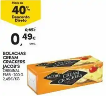 Continente Bolachas Cream Crackers Jacob's 200g promoção