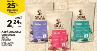 Continente Café Moagem Universal Sical 220g promoção