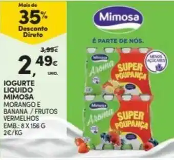 Continente Iogurte Líquido Mimosa 8x156g promoção