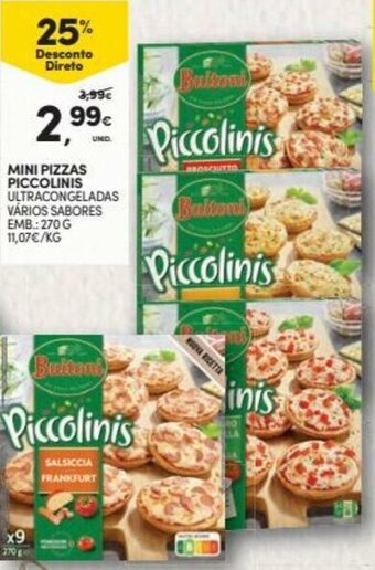Continente Mini Pizzas Piccolinis 270g promoção
