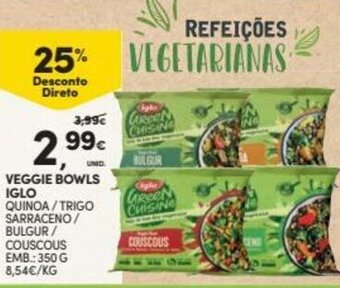 Continente Veggie Bowls Iglo 350g promoção