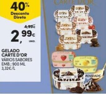 Continente Gelado Carte D'Or 900ml promoção