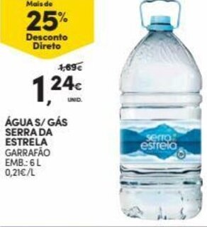 Continente Água S/Gás Serra da Estrela 6L promoção