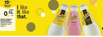 Continente Água Tónica Schweppes 25cl promoção