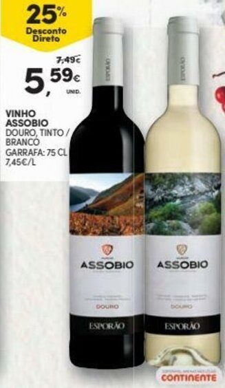Continente Vinho Assobio 75cl promoção