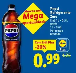 Lidl Pepsi Refrigerante Zero promoção