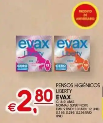 Meu Super Pensos higiénicos liberty evax promoção