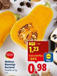 Lidl Abóbora Manteiga Nacional promoção