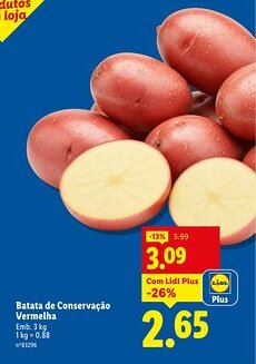 Lidl Batata de Conservação Vermelha promoção
