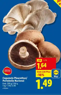 Lidl Cogumelo Pleurothus/ Portobello Nacional promoção