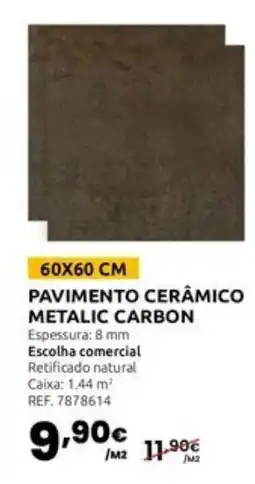 Casa Peixoto Pavimento cerâmico metalic carbon promoção