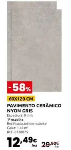 Casa Peixoto Pavimento cerâmico nyon gris promoção