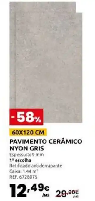 Casa Peixoto Pavimento cerâmico nyon gris promoção
