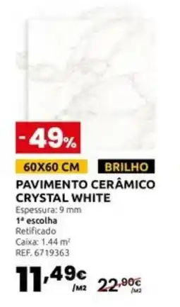 Casa Peixoto Pavimento cerâmico crystal white promoção