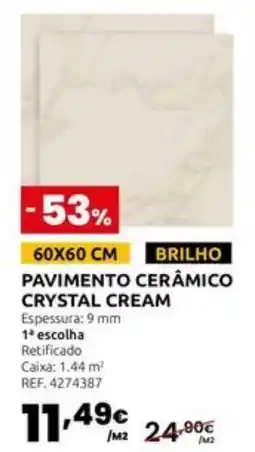 Casa Peixoto Pavimento cerâmico crystal cream promoção