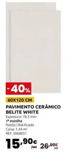 Casa Peixoto Pavimento cerâmico belite white promoção