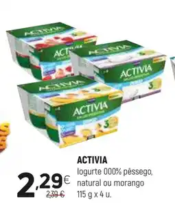 Coviran ACTIVIA logurte 000% pêssego, natural ou morango promoção