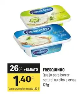 Coviran FRESQUINHO Queijo para barrar natural ou alho e ervas promoção