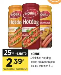 Coviran NOBRE Salsichas hot dog porco ou aves frasco promoção